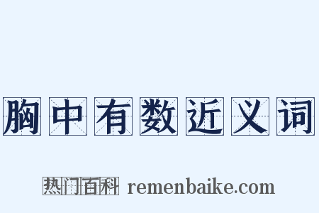 胸中有数近义词是什么意思的图片
